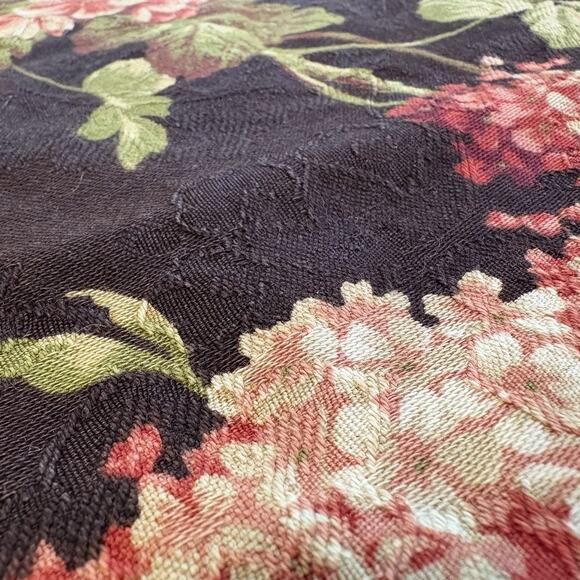 Richloom Floral Fabric 2 Yards / Pc Tapestry Upholstery Vintage Brown White Pink - Picture 4 of 15